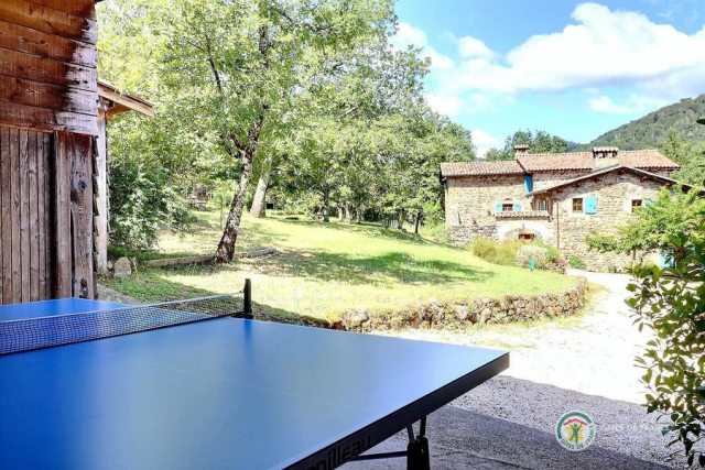 Espace couvert: table de ping-pong, baby-foot, jeu de fléchettes